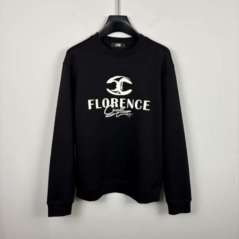 Cavalli Class/卡沃利 宽松长袖秋冬圆领卫衣 2561001/002黑色