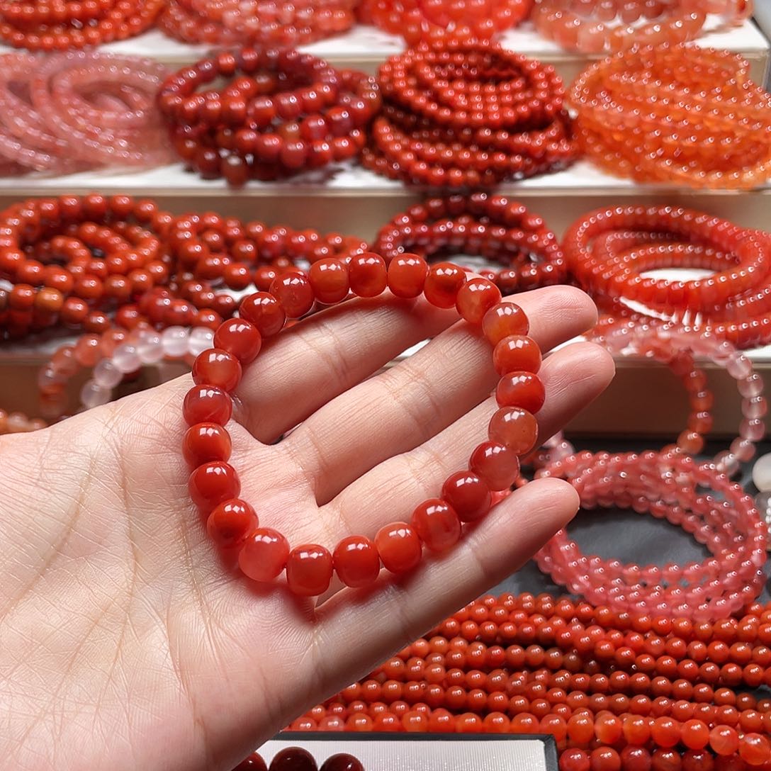 南红玛瑙未镶嵌手链9➕