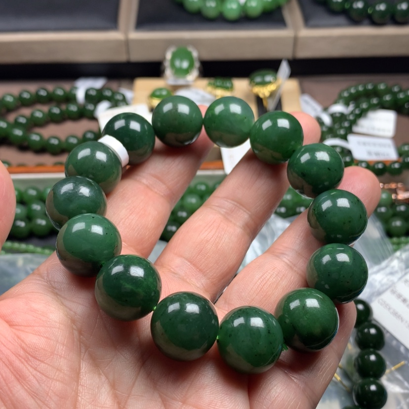 【闪购商品】和田玉（碧玉）手串未镶嵌柯16m m