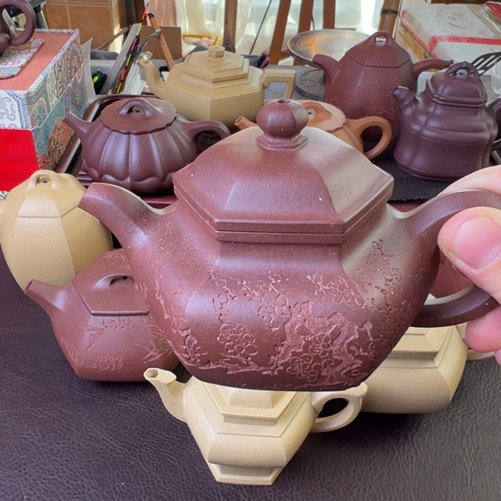 紫砂茶壶紫泥仿古微瑕炸铁