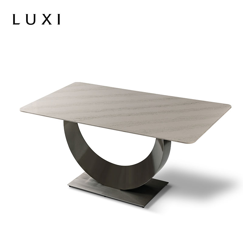 【LuXi鹿犀】现代星灰奢石晶体现代轻奢风餐桌套装家用餐桌防划抗磨