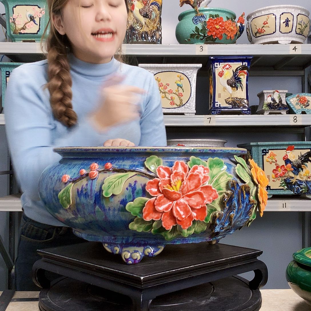 c实物拍摄湾盆石湾盆