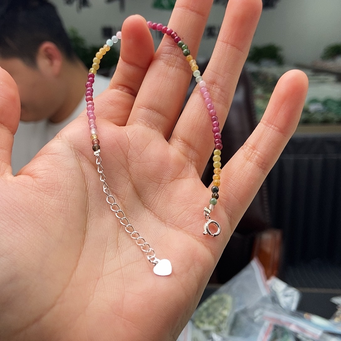 颈饰碧玺未镶嵌手链 颜色多样性发拍一发一