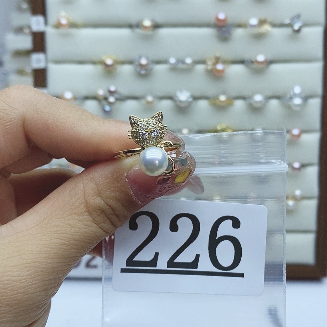 淡水珍珠戒指银S925镶嵌一***光226