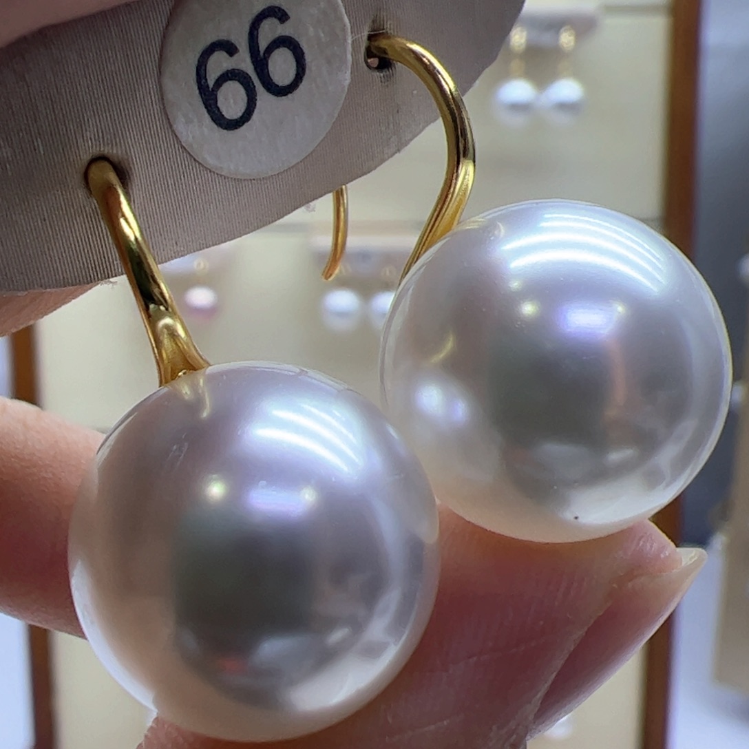 淡水珍珠耳饰18K金镶嵌