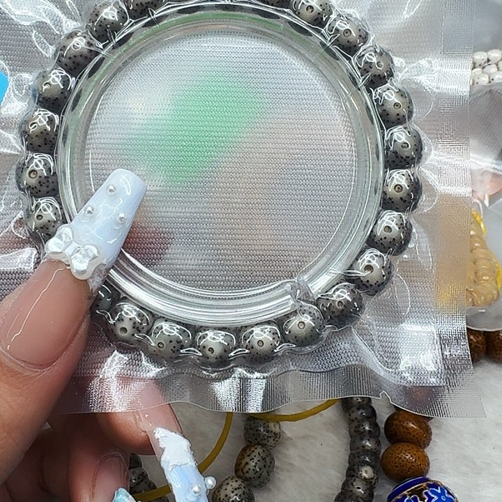 星月菩提手串649高端黑灰星月98桶单圈