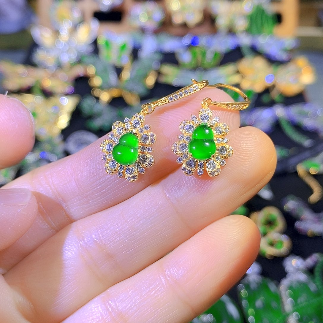 吊坠(不含链)银S925镶嵌翡翠