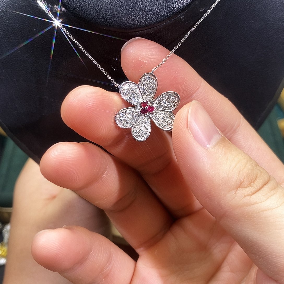 红宝石颈饰18K金镶嵌项链