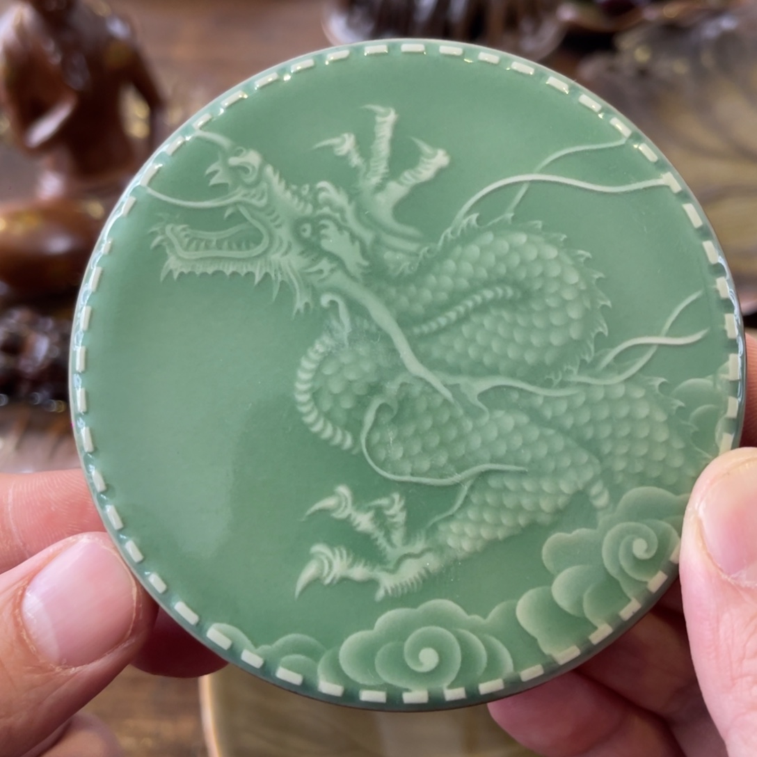 手工艺品琉璃龙泉青瓷盖置