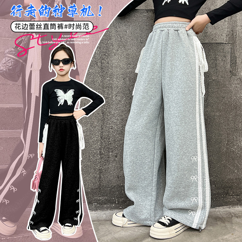 2025女童炸街潮服精致春秋款休闲裤女童独特时尚洋气韩范潮流炸街