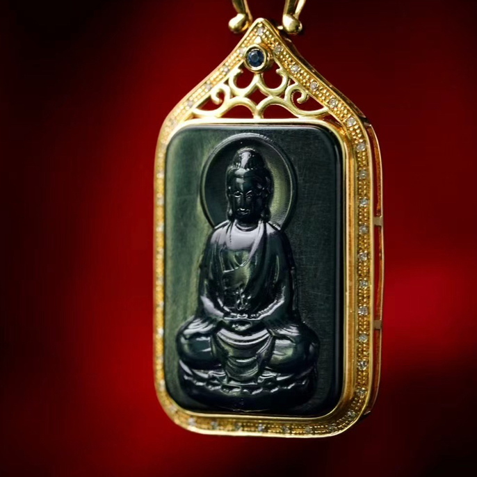 多米尼加蓝珀吊坠 