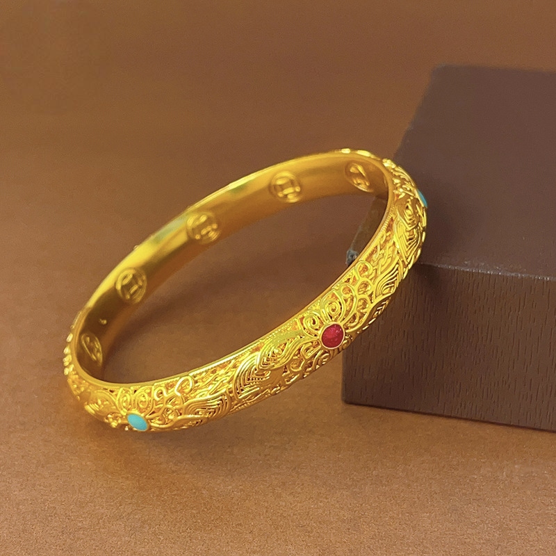 古法镂空花丝珐琅皇后手镯女款时尚经典百搭首饰女款