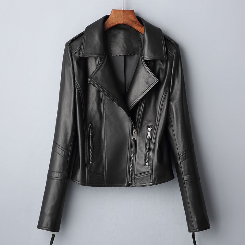 女士真皮短款修身绵羊皮外套（图片仅供参考，实物以直播
