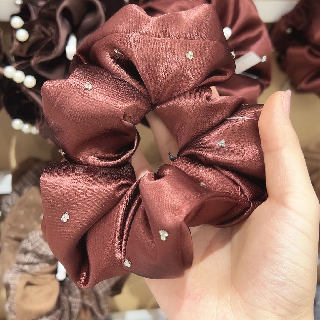 羽毛不锈钢红色烫钻发圈