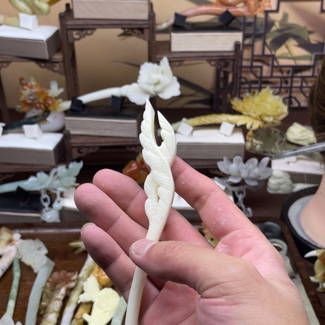 岫玉发饰未镶嵌九