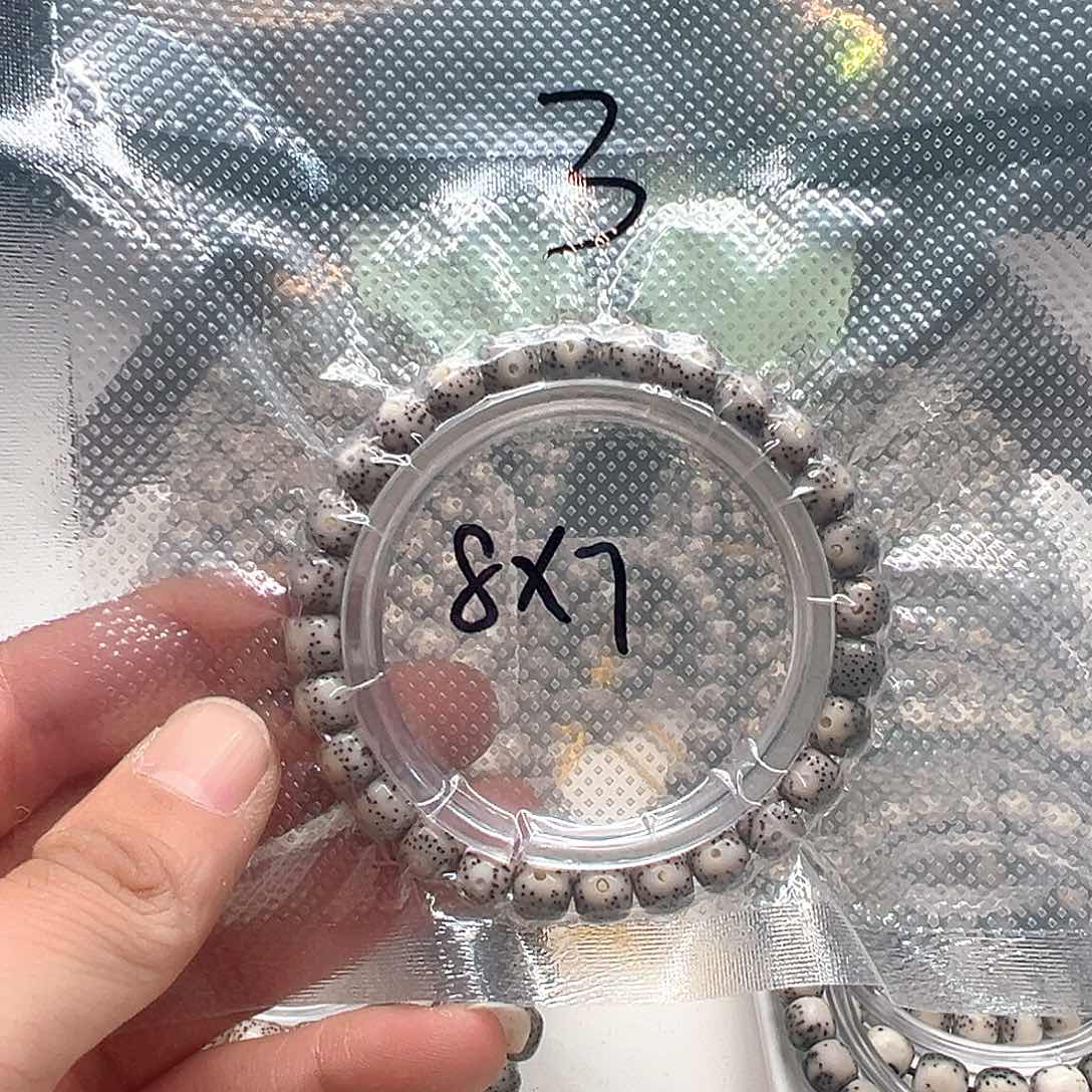 星月菩提手串3瓷白糯冰月朗星稀8x7