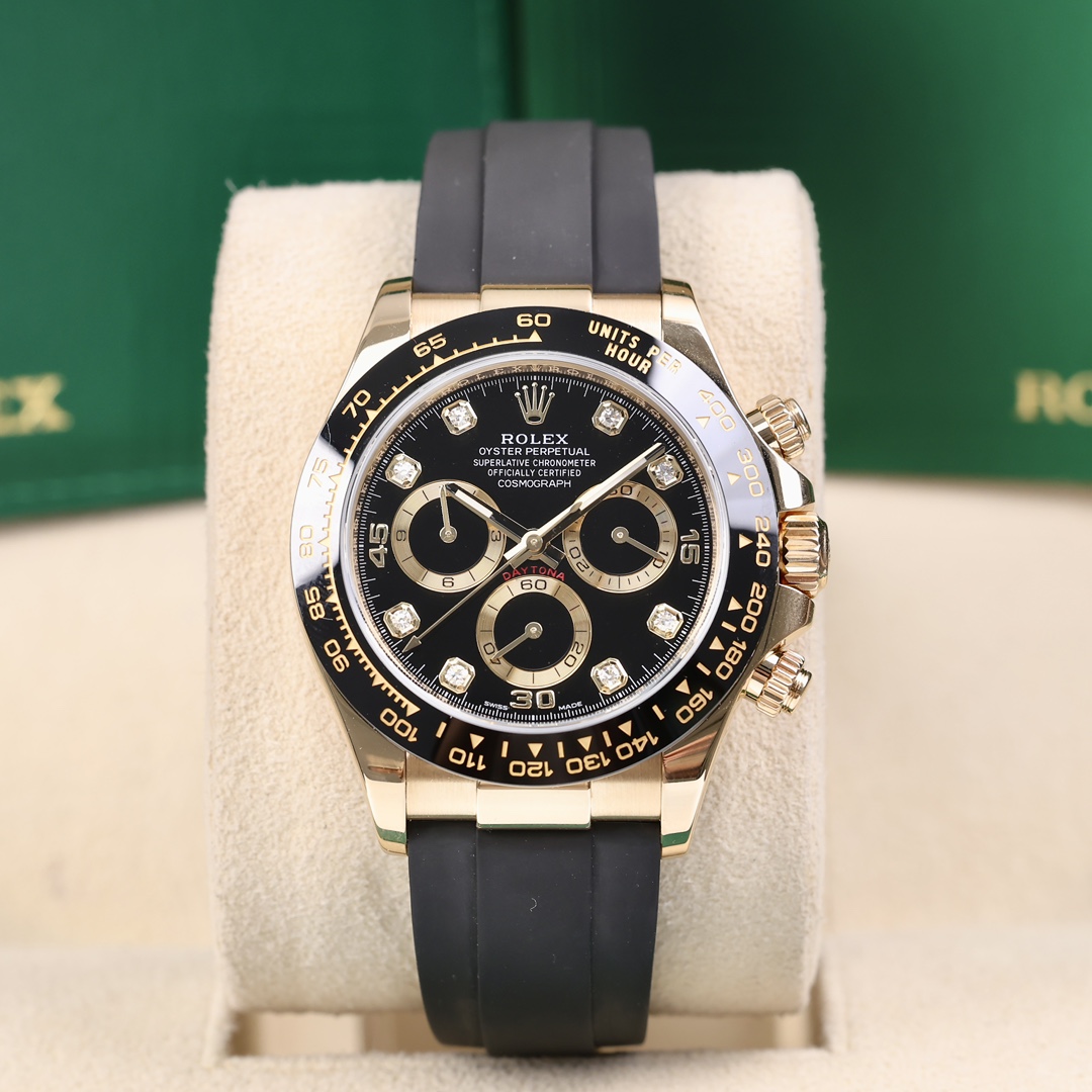 95新 Rolex/劳力士 116518 新款金眼睛 黑盘钻刻 2023年1月保卡