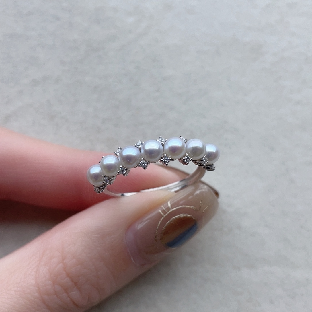 戒指38淡水珍珠银S925镶嵌
