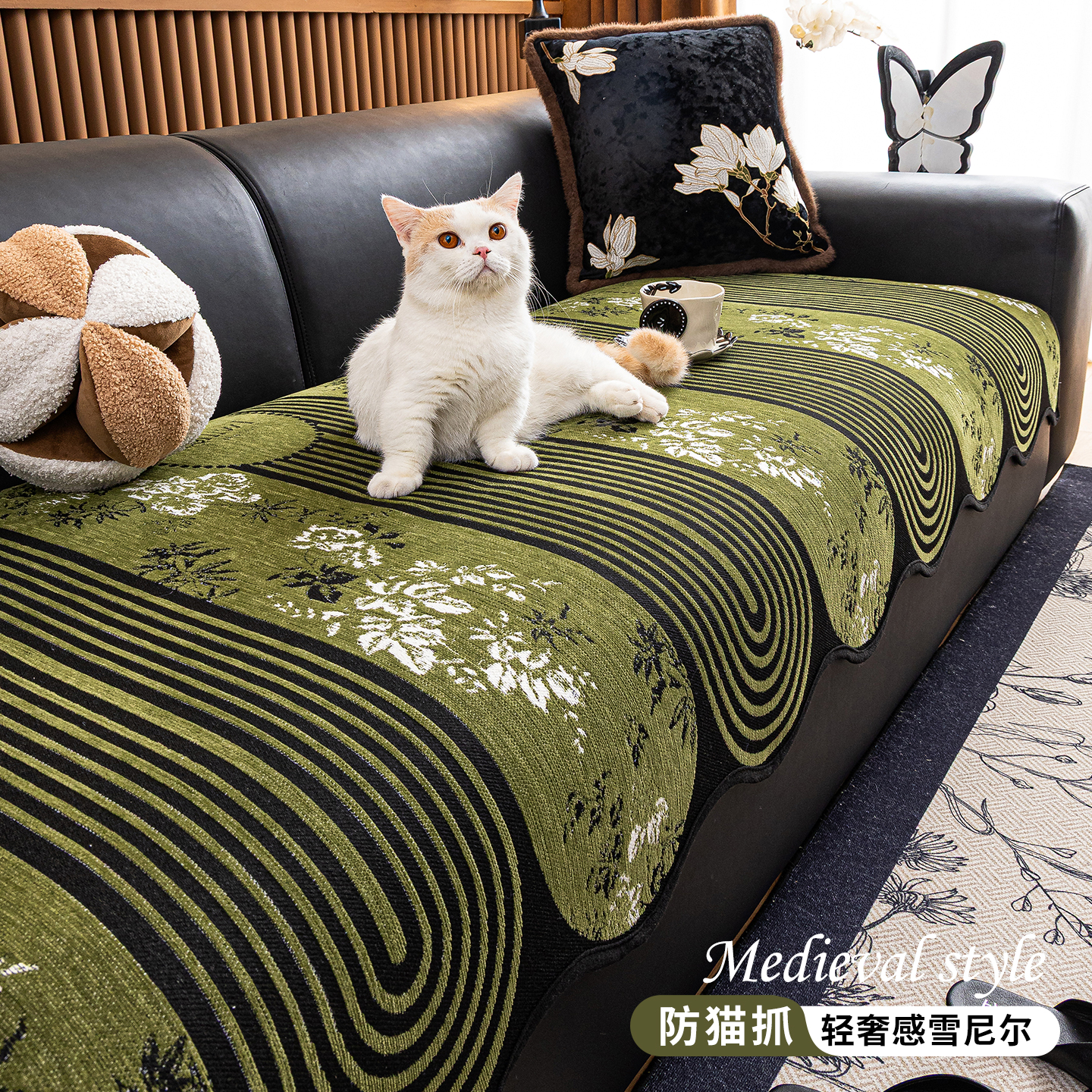 2025新款复古异形不规则沙发垫一片式雪尼尔高级感防滑沙发坐垫子