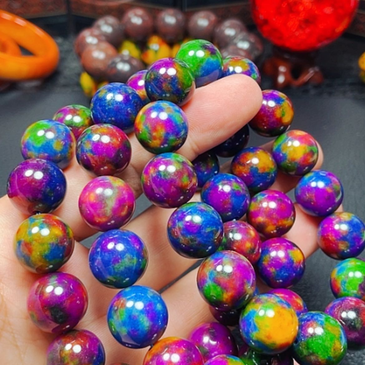 【闪购商品】玛瑙/玉髓手链未镶嵌红莲14