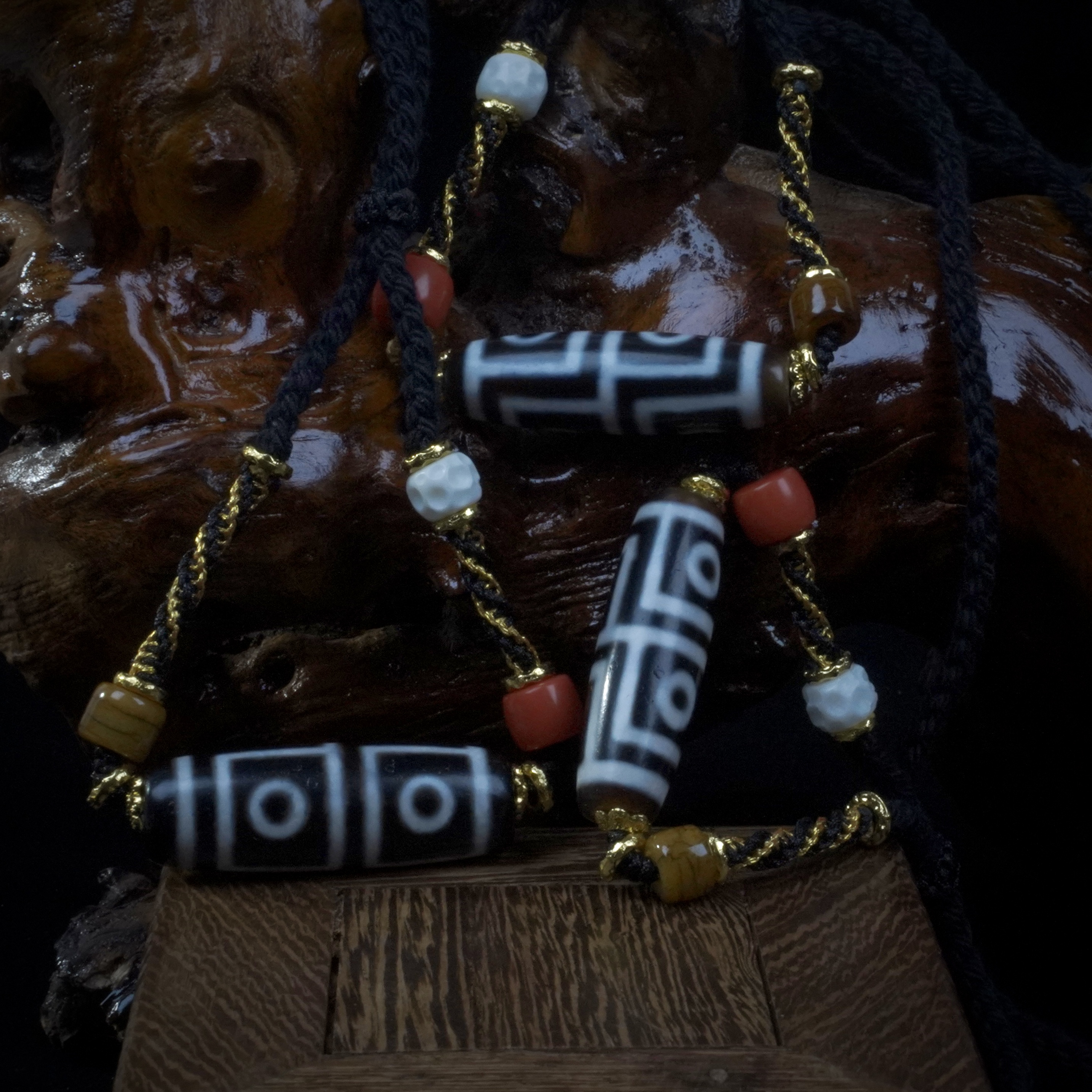 【老佛爷】0047-四眼天珠玛瑙锁骨链-多样性随机发