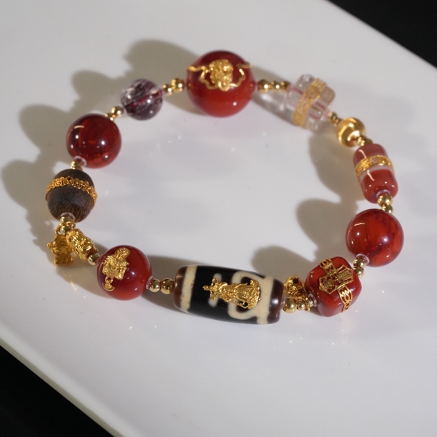【东方十八岁】【大满贯】南红18K金设计款高货多宝手串多样性发其一