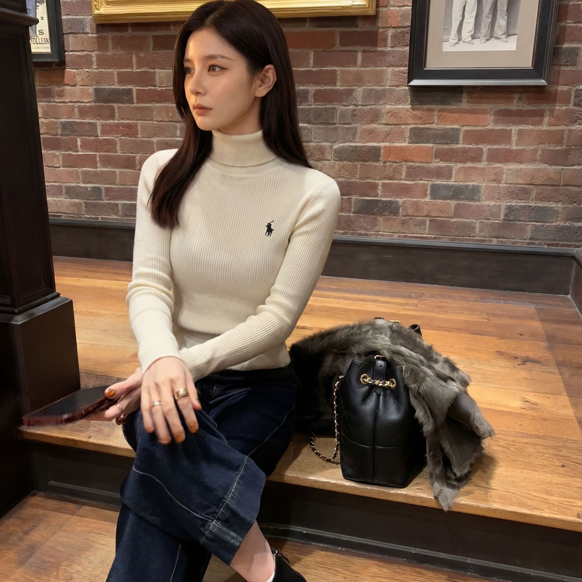 CocoHerben秋冬常规款长袖纯色厚款百搭网红修身套头针织衫HB739