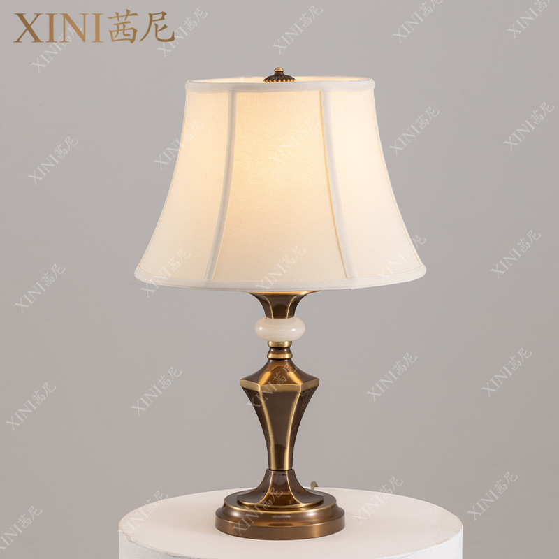 新品美式复古台灯简约卧室书房灯温馨氛围床头灯精致布艺灯具
