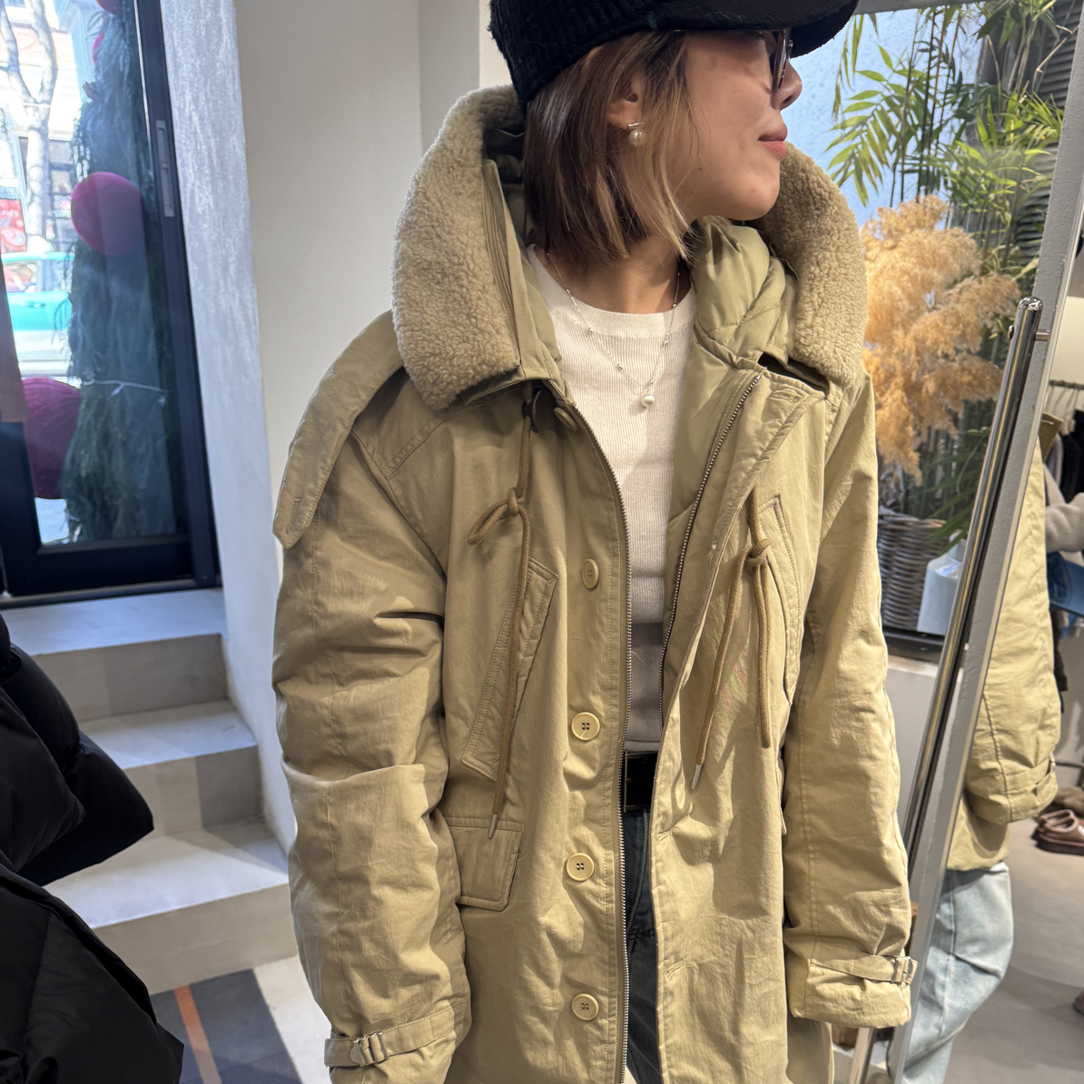 连帽宽松中长款保暖羽绒服户外外套