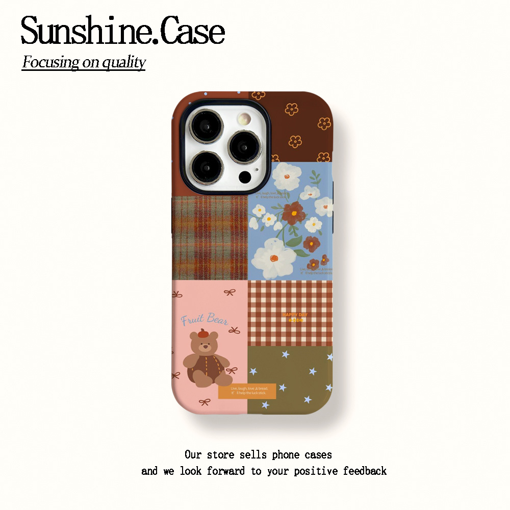 菲林二合一适用苹果华为vivo小米oppo手机壳拼接小熊17PROMAX