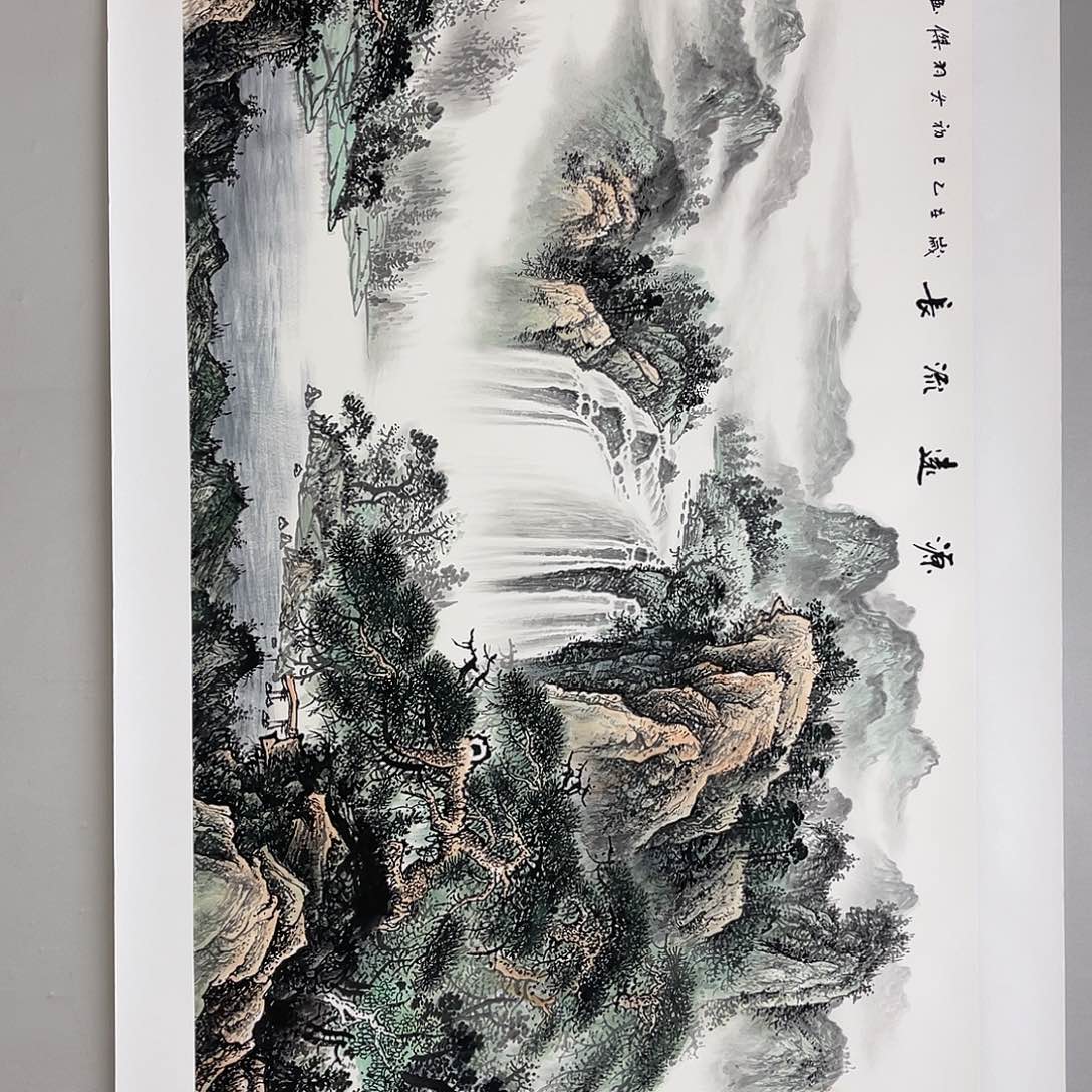 国画梁羽杰180/100青绿山水