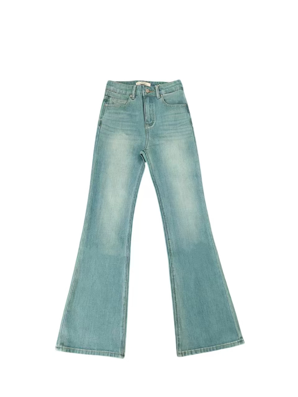 女装；99936-1海盐蓝喇叭裤