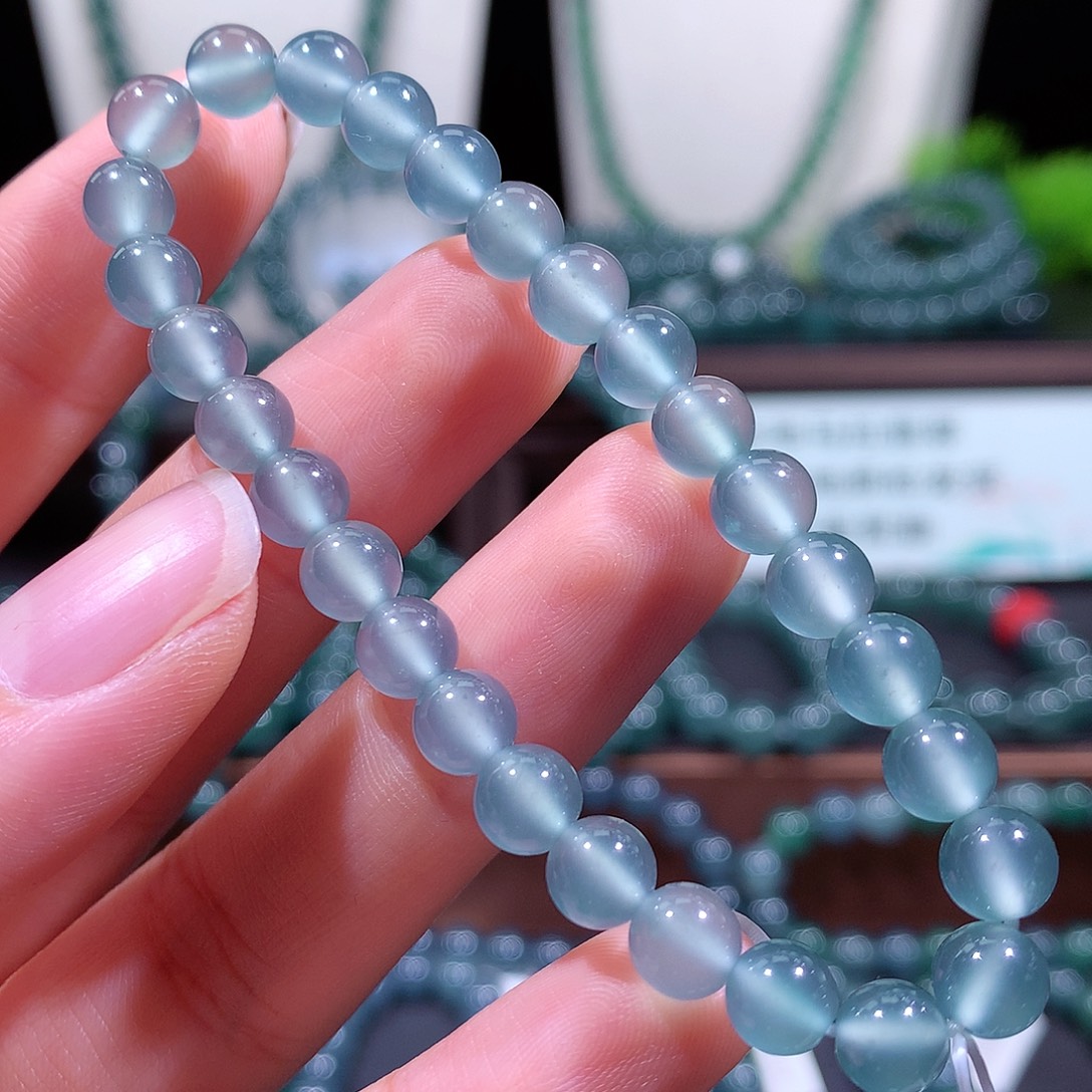 翡翠未镶嵌手链天然a货翡翠手串6.5