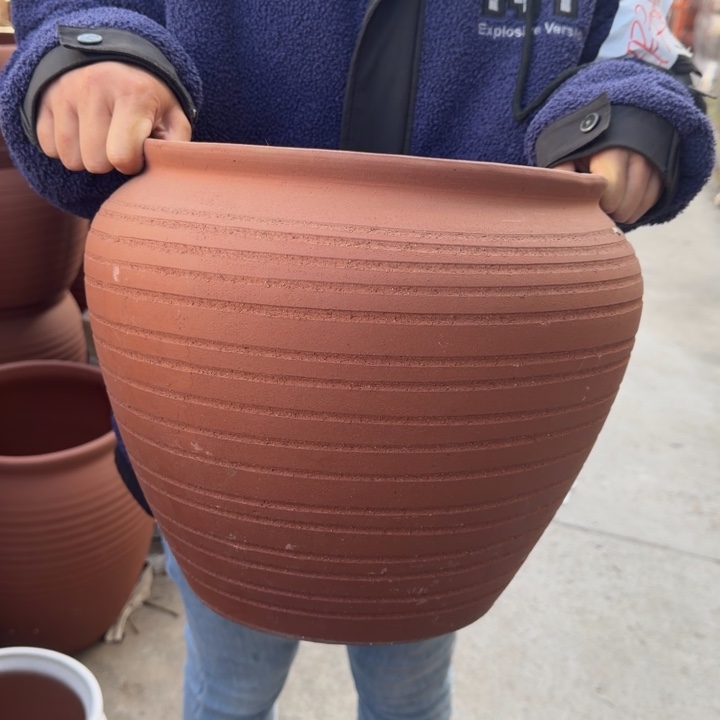 紫砂花盆口30高30宜兴紫砂 