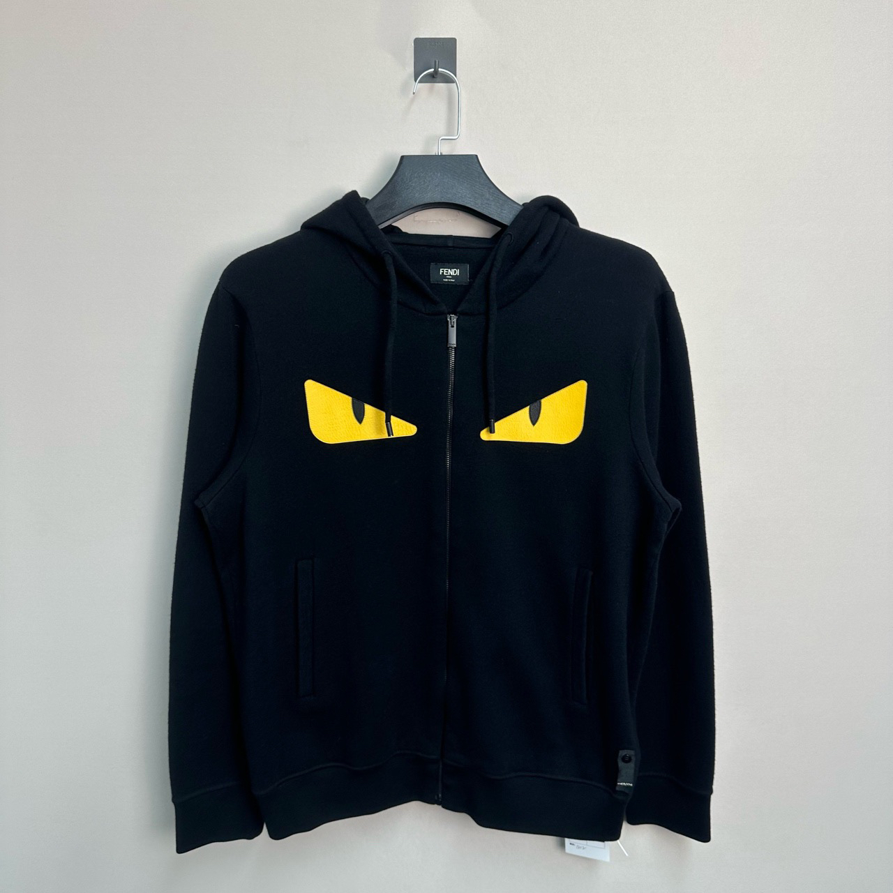 Fendi/芬迪小怪兽拼皮拉链帽衫/50码/98新/价8300