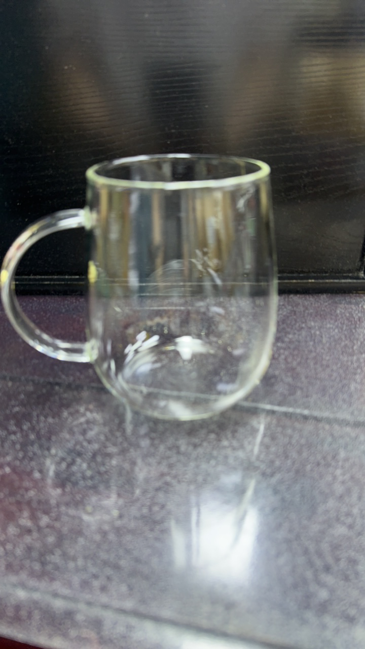 高硼硅耐热透明玻璃水杯家用带把手大容量青苹果茶杯