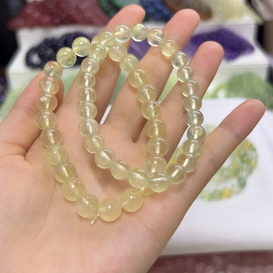 水晶手串未镶嵌不****子浅金葡萄7、8咪拍十次合一单不带证