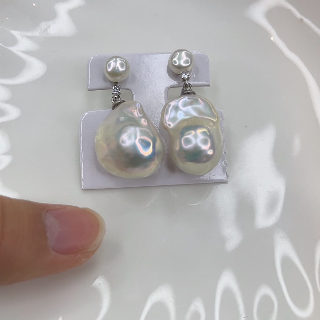 耳饰合金淡水珍珠