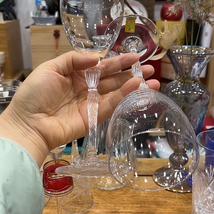 瓷片卡嘎米全新有标水晶杯