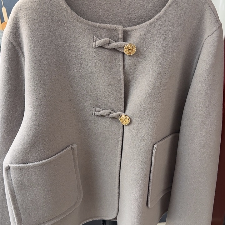 纯羊毛小香风灰驼色XL