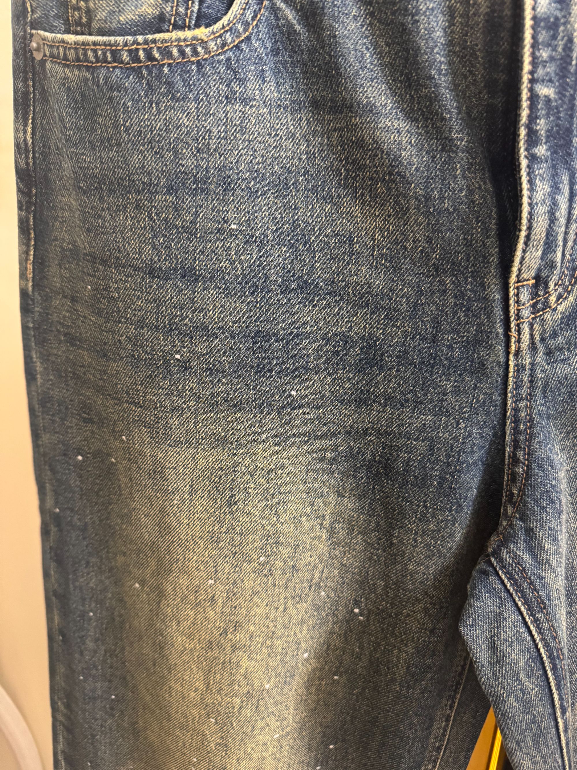 （甄选）时尚简约百搭气质修身遮胯经典微喇直筒怀旧牛仔裤-MC