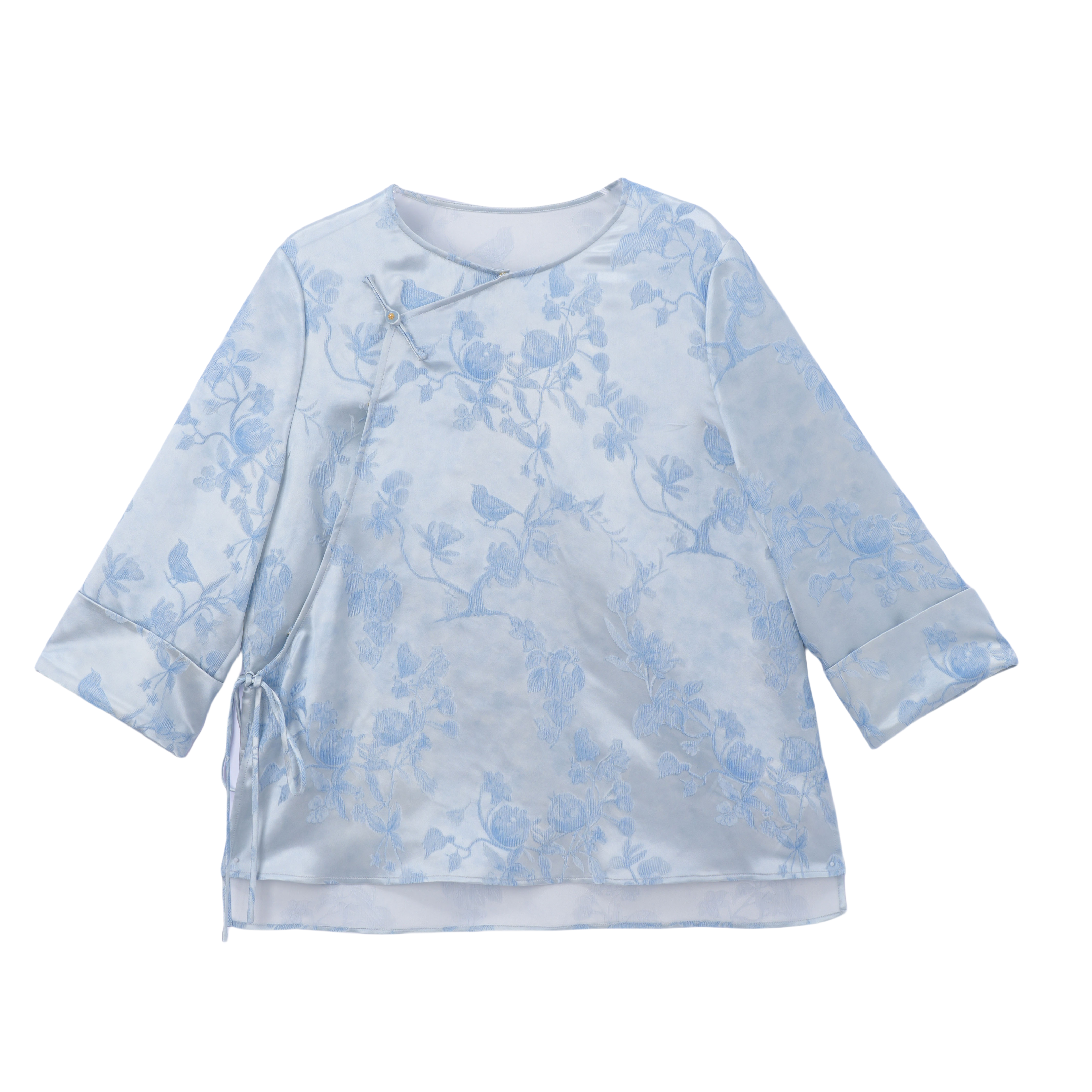 映夏-YXQS768005新中式桑蚕丝上衣时尚中国风气质女装提花休闲百