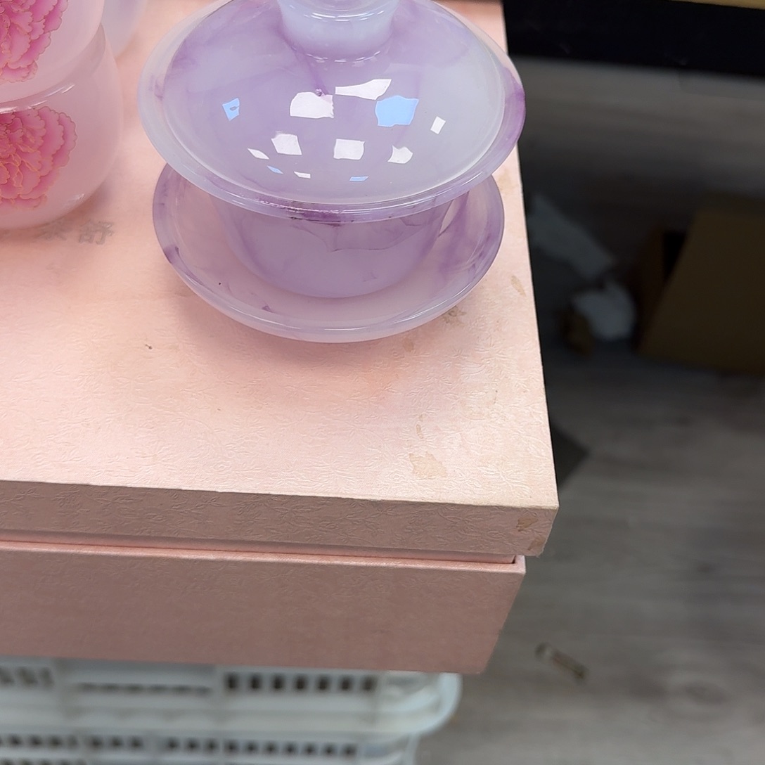 小***椒琉璃水墨盖碗一个三才