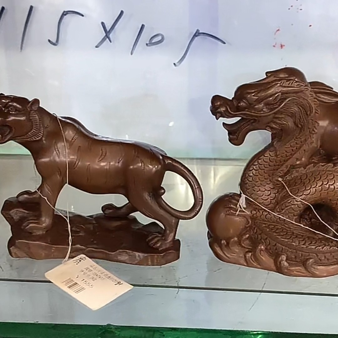 生肖虎 生肖龙 紫铜摆件 中式摆件 