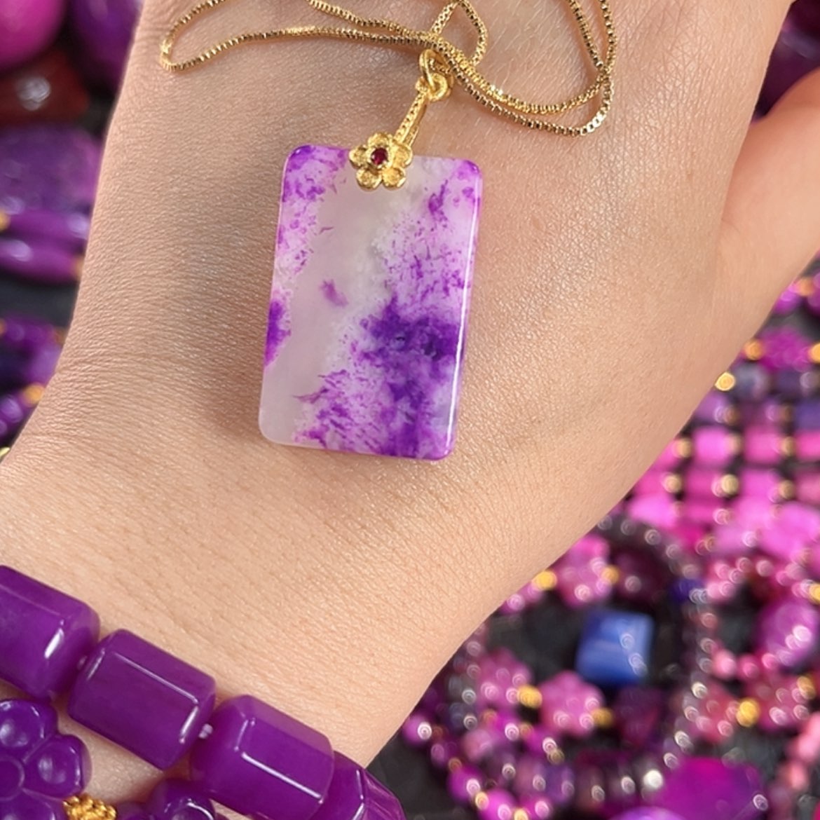 【闪购商品】琉璃颈饰舒具石老油料7