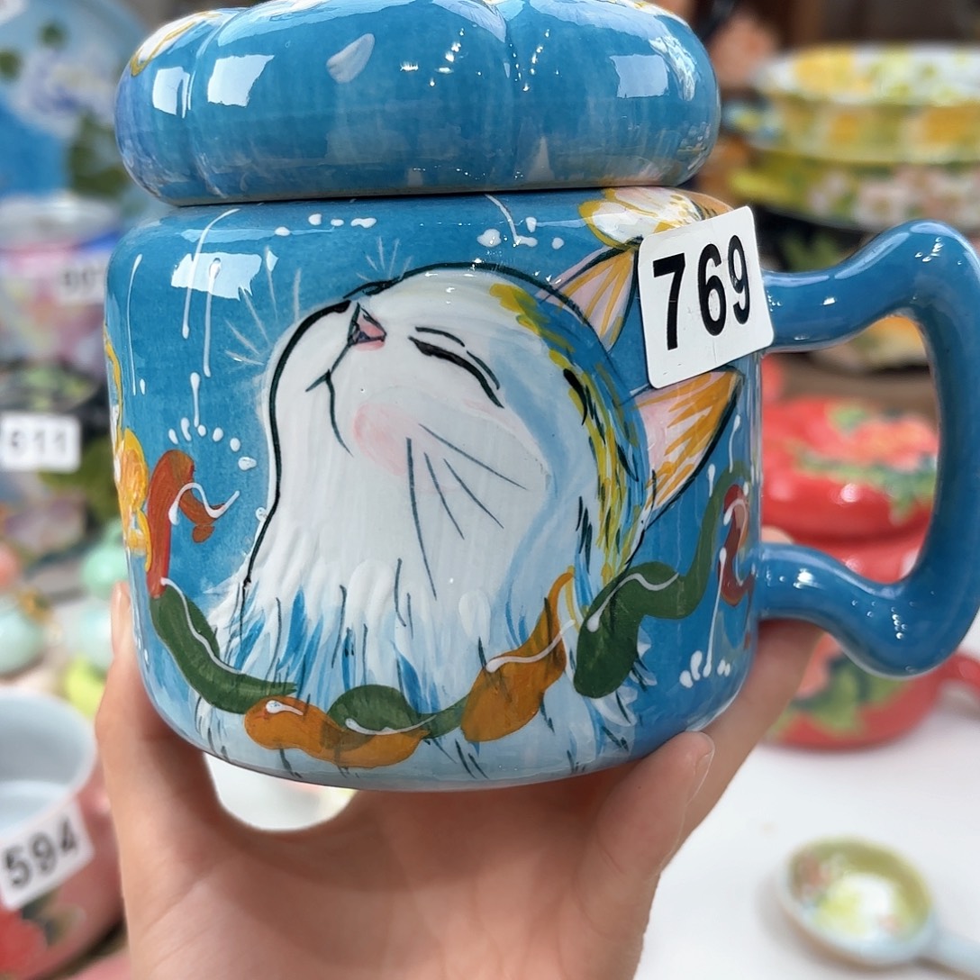 景德镇手绘高温釉下彩陶瓷茶具