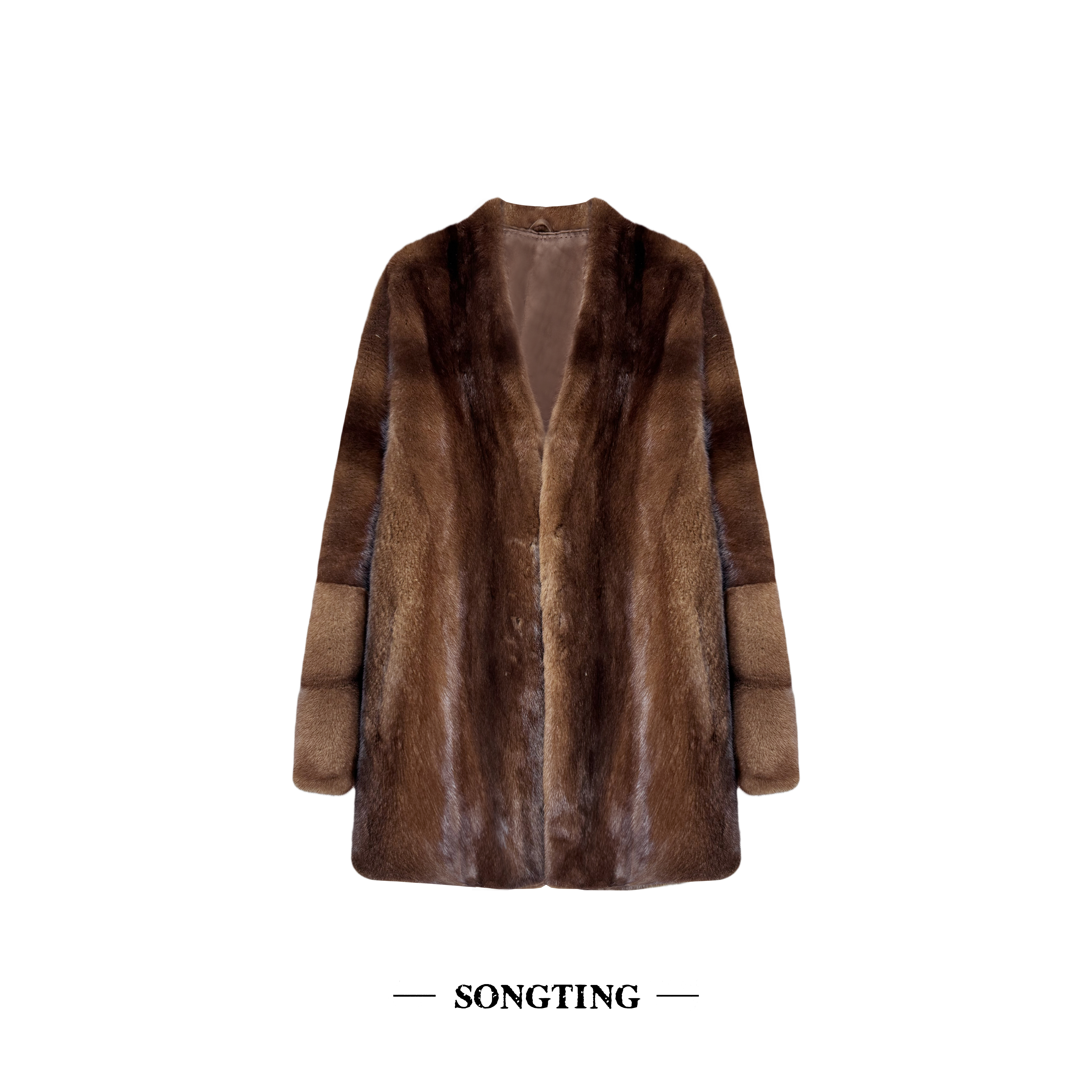 SONG TING｜顶奢Saga furs 皇冠级别芬兰天鹅绒咖啡原色水貂