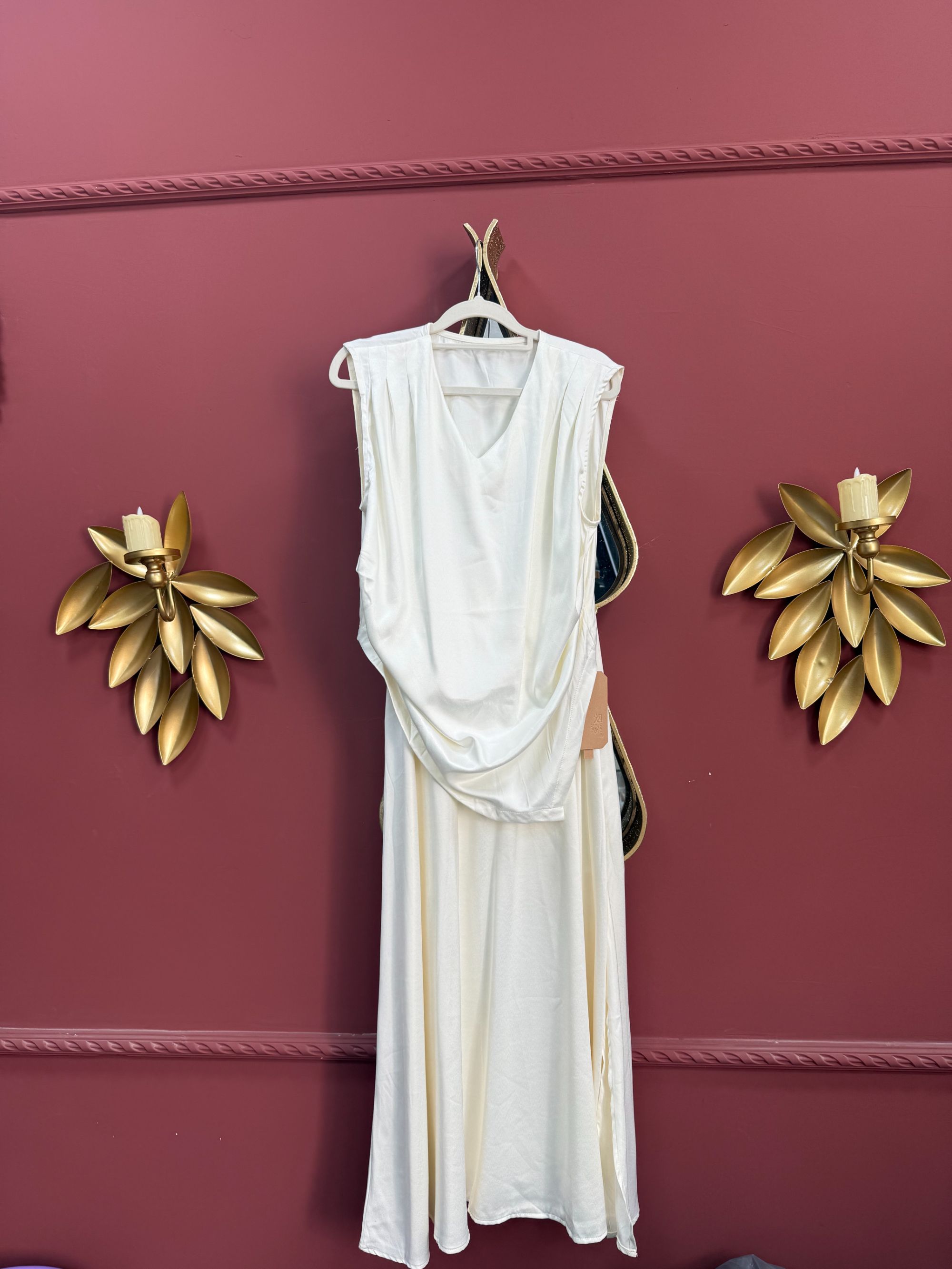 女士V领套头复古无袖西域风纯色夏季白色套装高腰