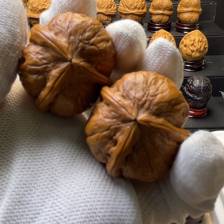 不***烧把件文玩核桃Y51三棱