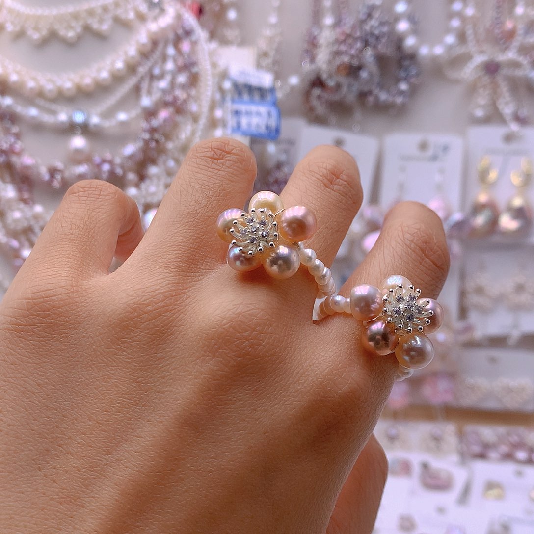 淡水珍珠耳饰未镶嵌戒指